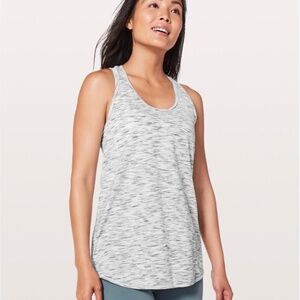 Lululemon Essential Tank Top Tiger Space Dye Size 4 Pleated Black Grey White